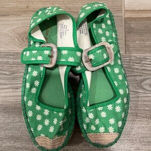 Free People Green Floral espadrilles.
